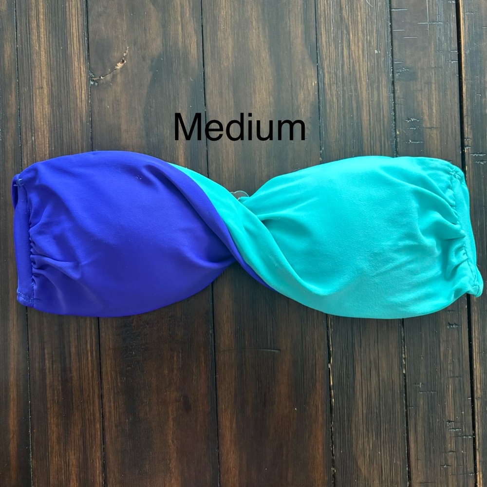Victoria's Secret Purple and Teal Twist Bandeau Bikini Top